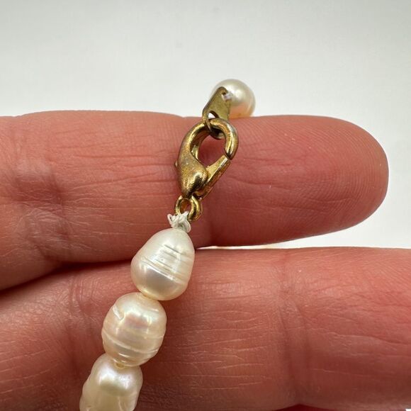 19" genuine freshwater pearl necklace with gold tone lobster clasp! - Picture 8 of 14